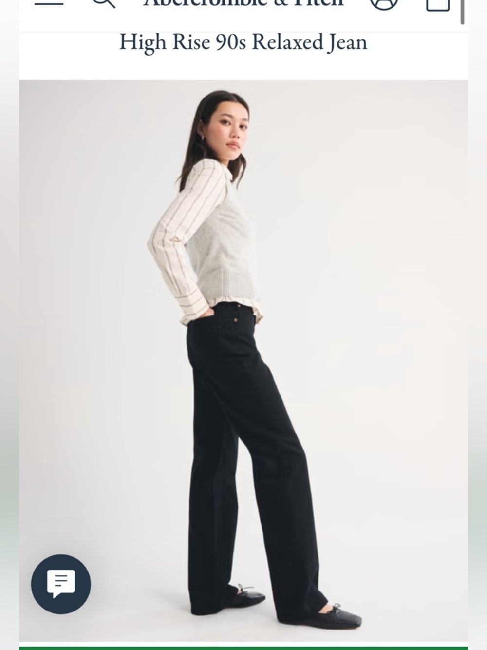 NWOT Abercrombie & Fitch High Rise 90’s Relaxed Black Jeans Size 27